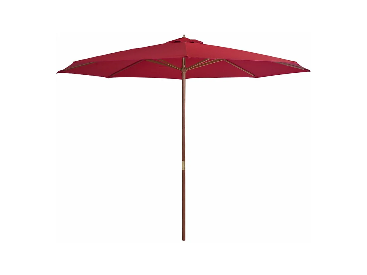 Parasol avec mât en bois 350cm Bordeaux