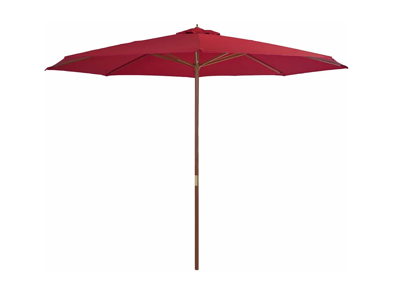 Parasol avec mât en bois 350cm Bordeaux