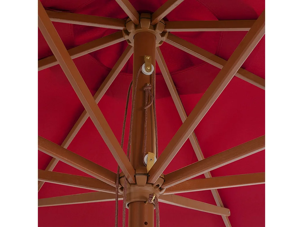Parasol avec mât en bois 350cm Bordeaux