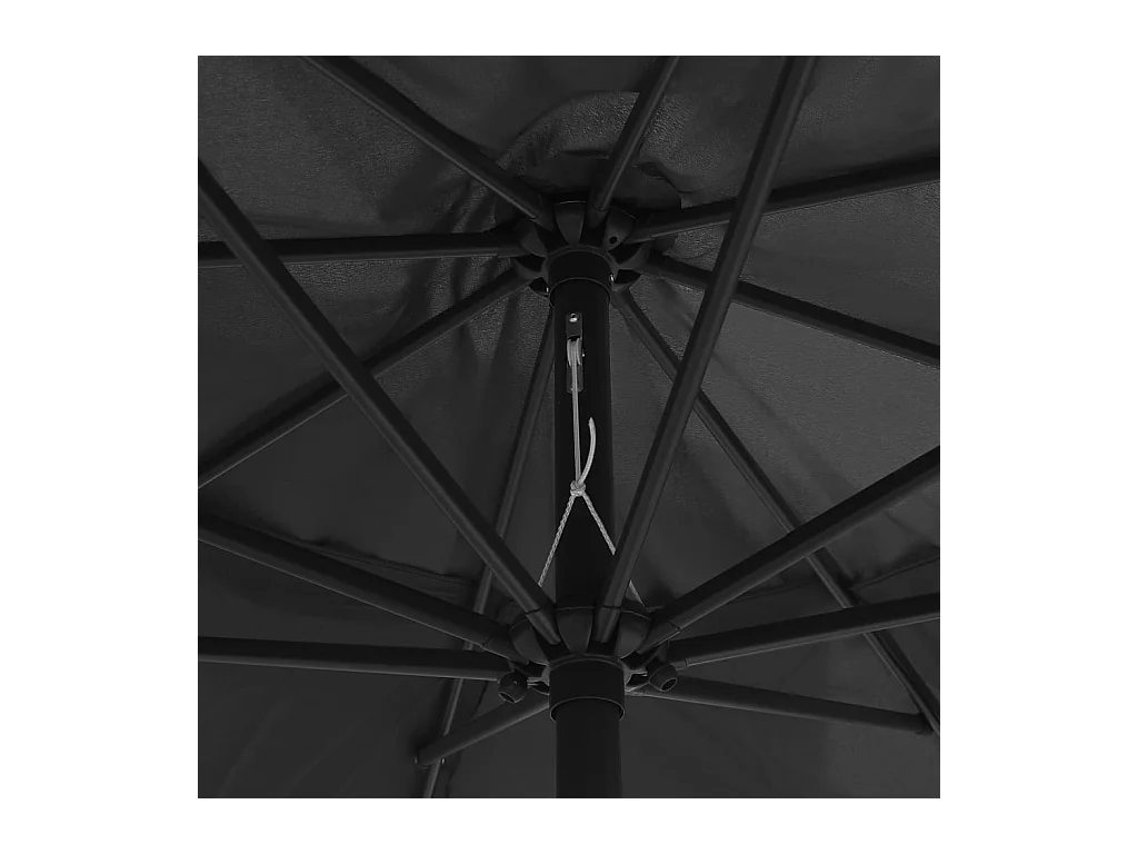 Parasol d'extérieur avec mât en métal 400cm Anthracite