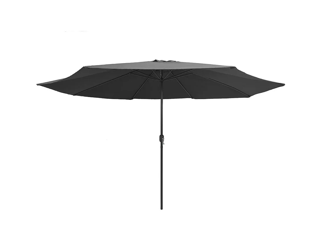 Parasol d'extérieur avec mât en métal 400cm Anthracite