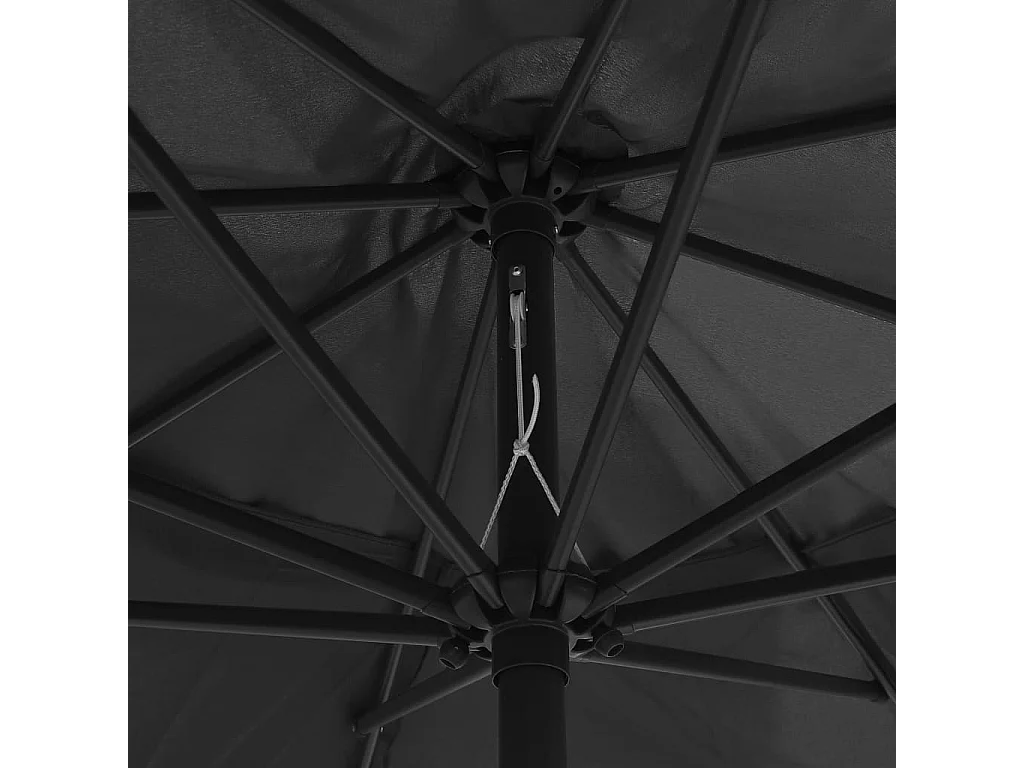 Parasol d'extérieur avec mât en métal 400cm Anthracite