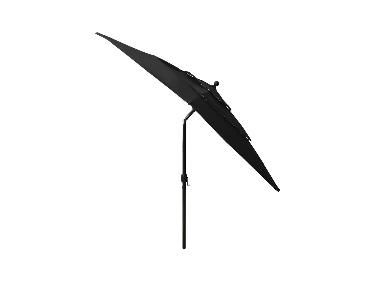 Parasol à 3 niveaux avec mât en aluminium Noir 2,5x2,5 m
