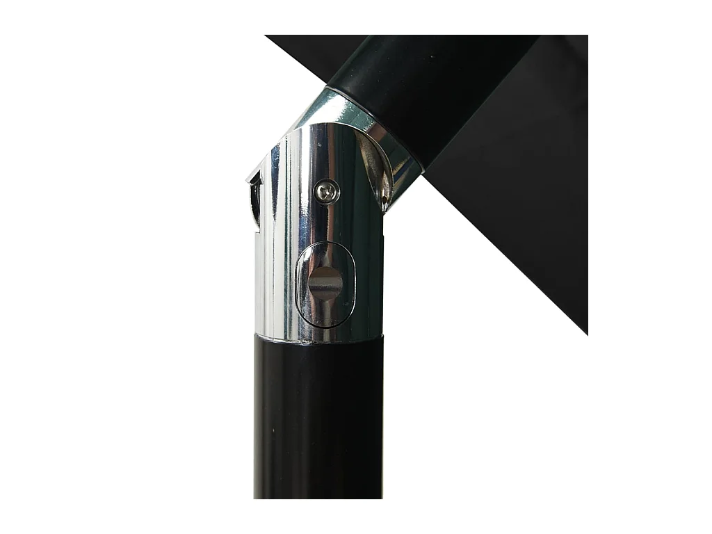 Parasol à 3 niveaux avec mât en aluminium Noir 2,5x2,5 m