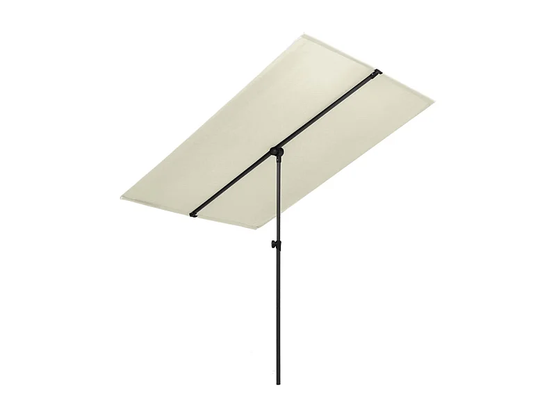 Parasol d'extérieur avec mât en aluminium 2x1,5 m Blanc sable