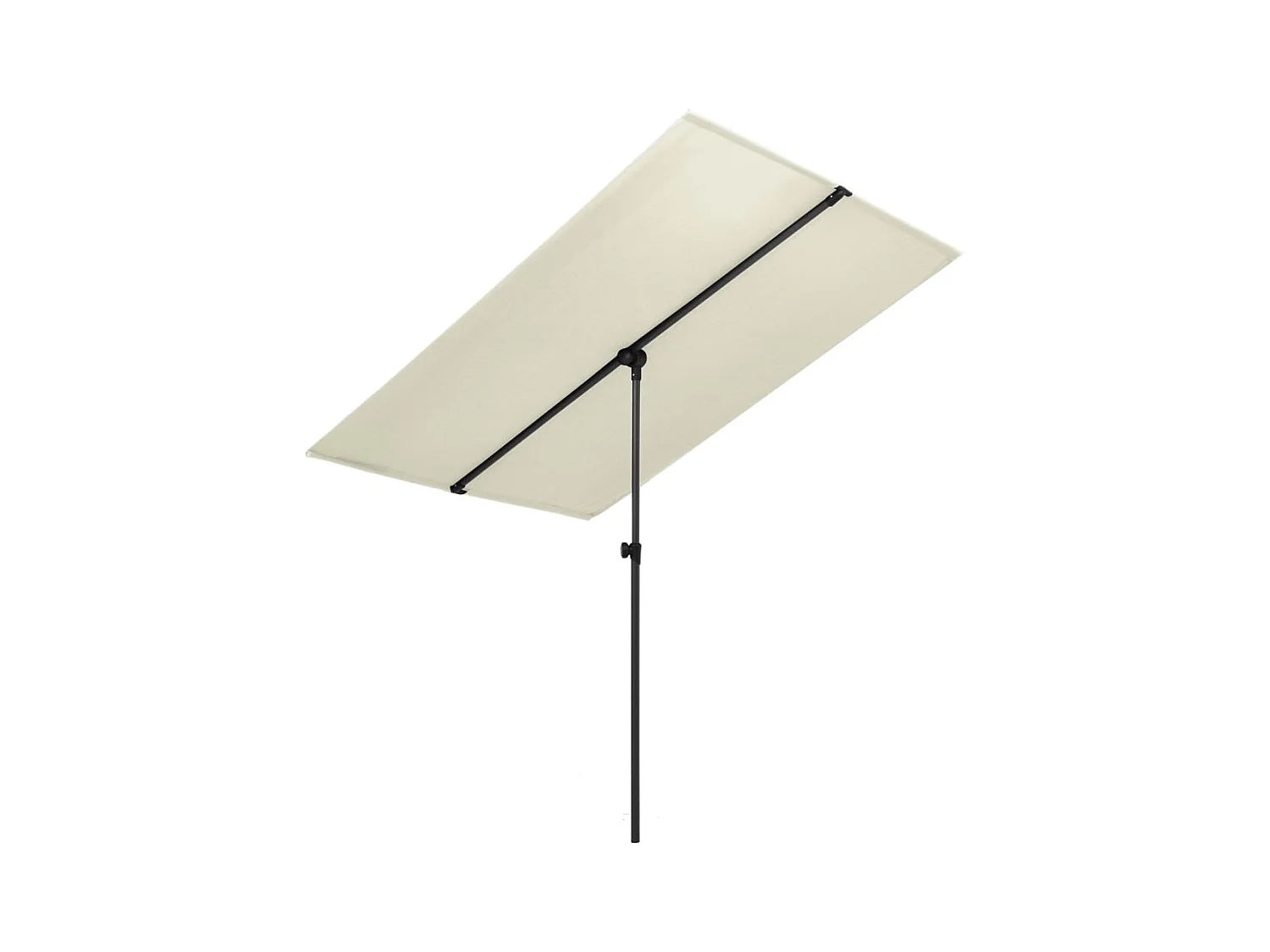 Parasol d'extérieur avec mât en aluminium 2x1,5 m Blanc sable