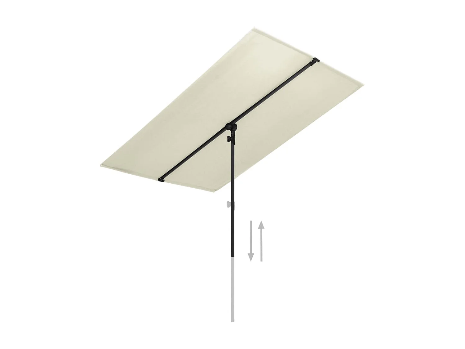 Parasol d'extérieur avec mât en aluminium 2x1,5 m Blanc sable