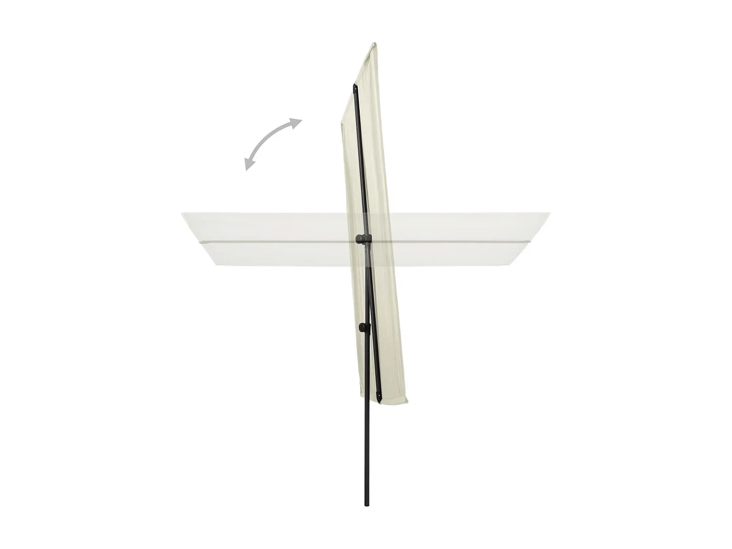 Parasol d'extérieur avec mât en aluminium 2x1,5 m Blanc sable