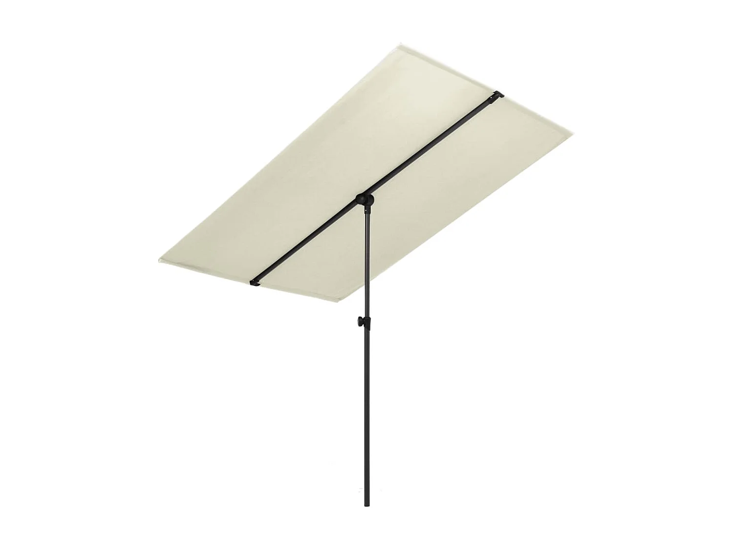 Parasol d'extérieur avec mât en aluminium 2x1,5 m Blanc sable