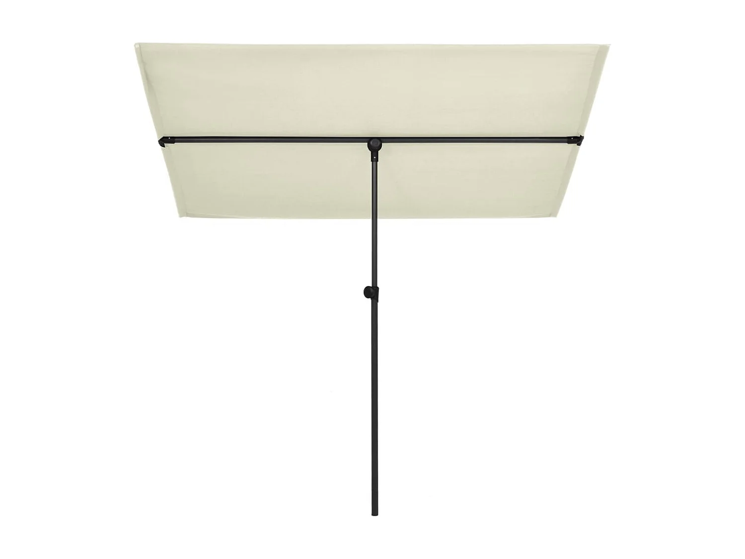 Parasol d'extérieur avec mât en aluminium 2x1,5 m Blanc sable