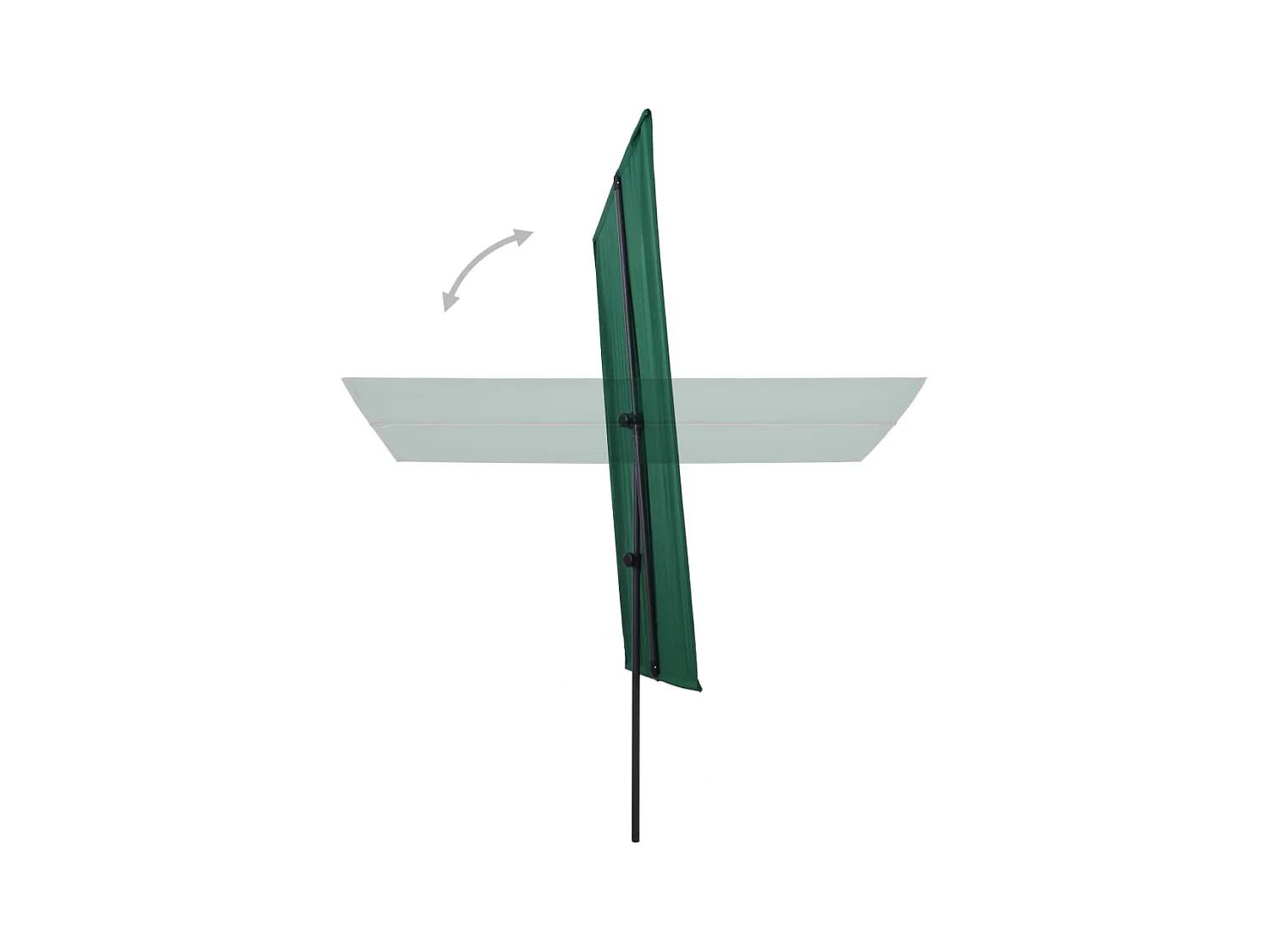 Parasol d'extérieur avec mât en aluminium 180x130 Vert