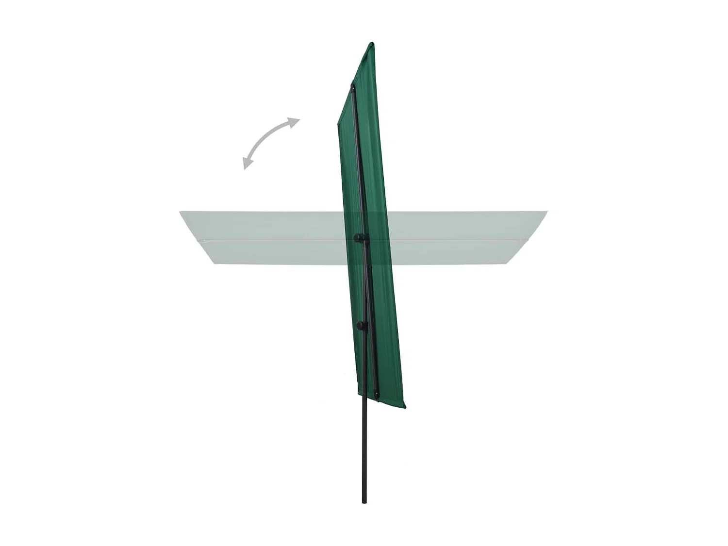 Parasol d'extérieur avec mât en aluminium 180x130 Vert