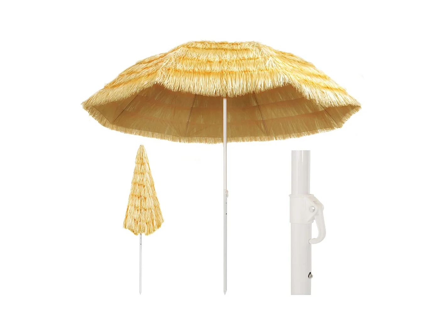 Parasol de plage Naturel 300cm Style hawaïen