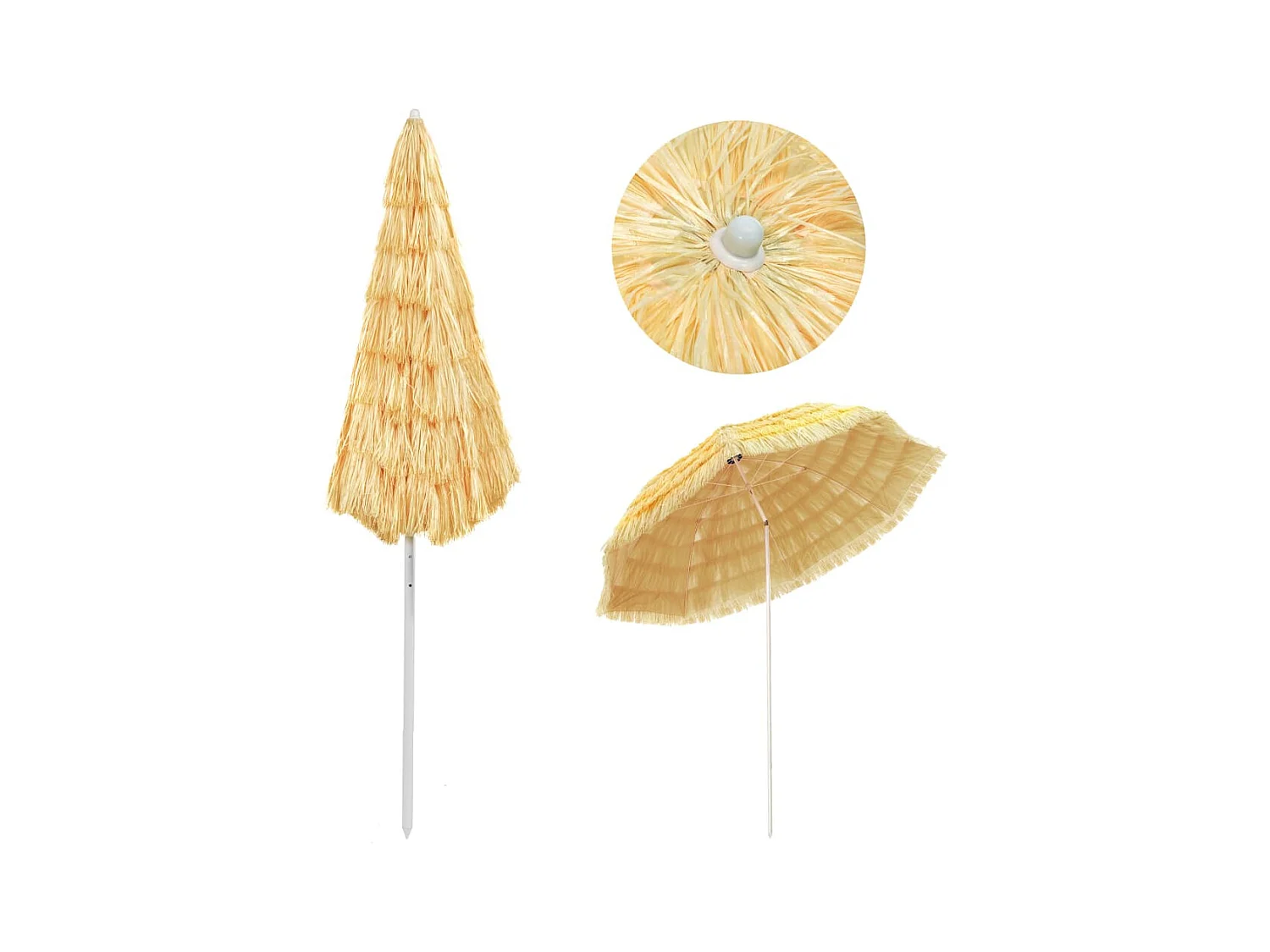 Parasol de plage Naturel 300cm Style hawaïen