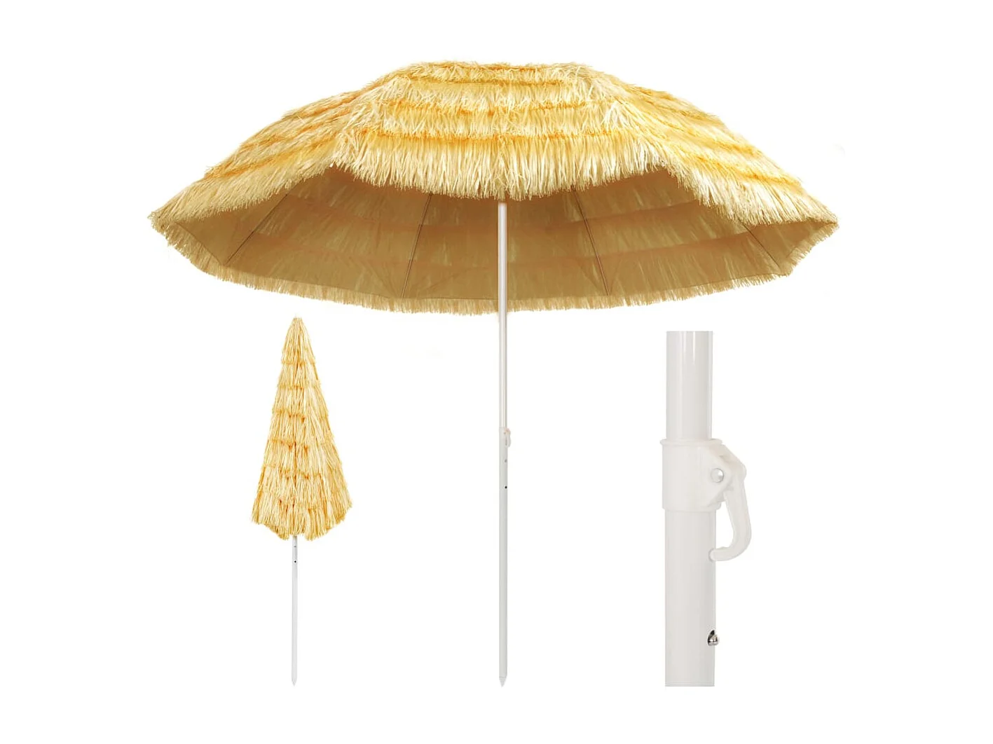 Parasol de plage Naturel 300cm Style hawaïen