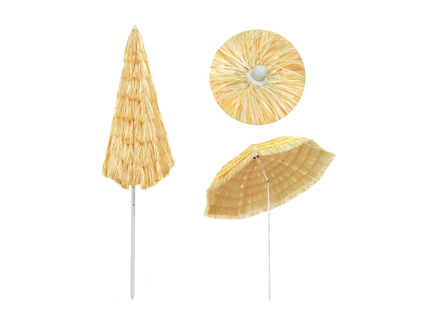 Parasol de plage Naturel 300cm Style hawaïen