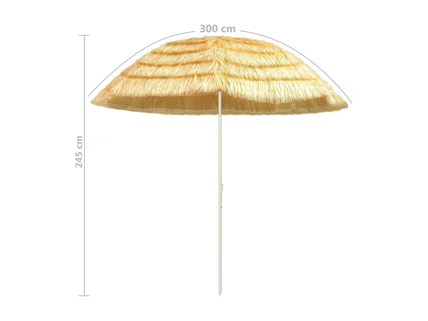 Parasol de plage Naturel 300cm Style hawaïen