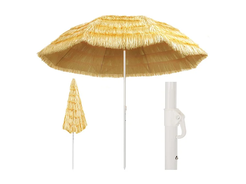 Parasol de plage Naturel 300cm Style hawaïen