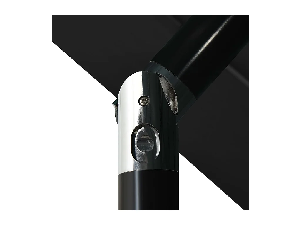 Parasol à 3 niveaux avec mât en aluminium Noir 3,5 m