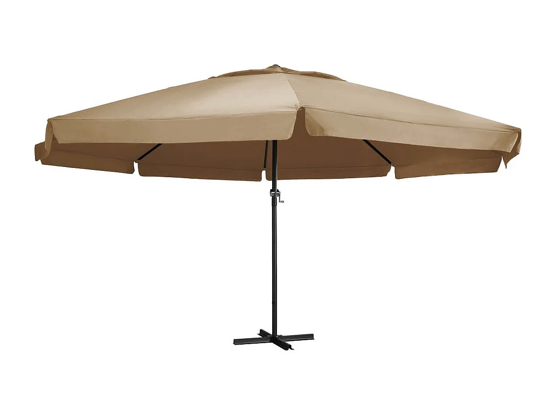 Parasol d'extérieur avec mât en aluminium 600cm Taupe