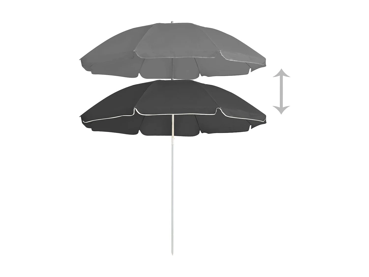 Parasol d'extérieur avec mât en acier Anthracite 180cm 2