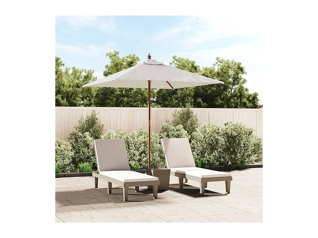 Parasol de jardin avec mât en bois sable 198x198x231