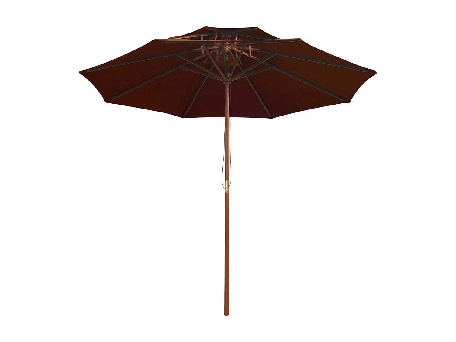 Parasol double avec mât en bois Terre cuite 270cm