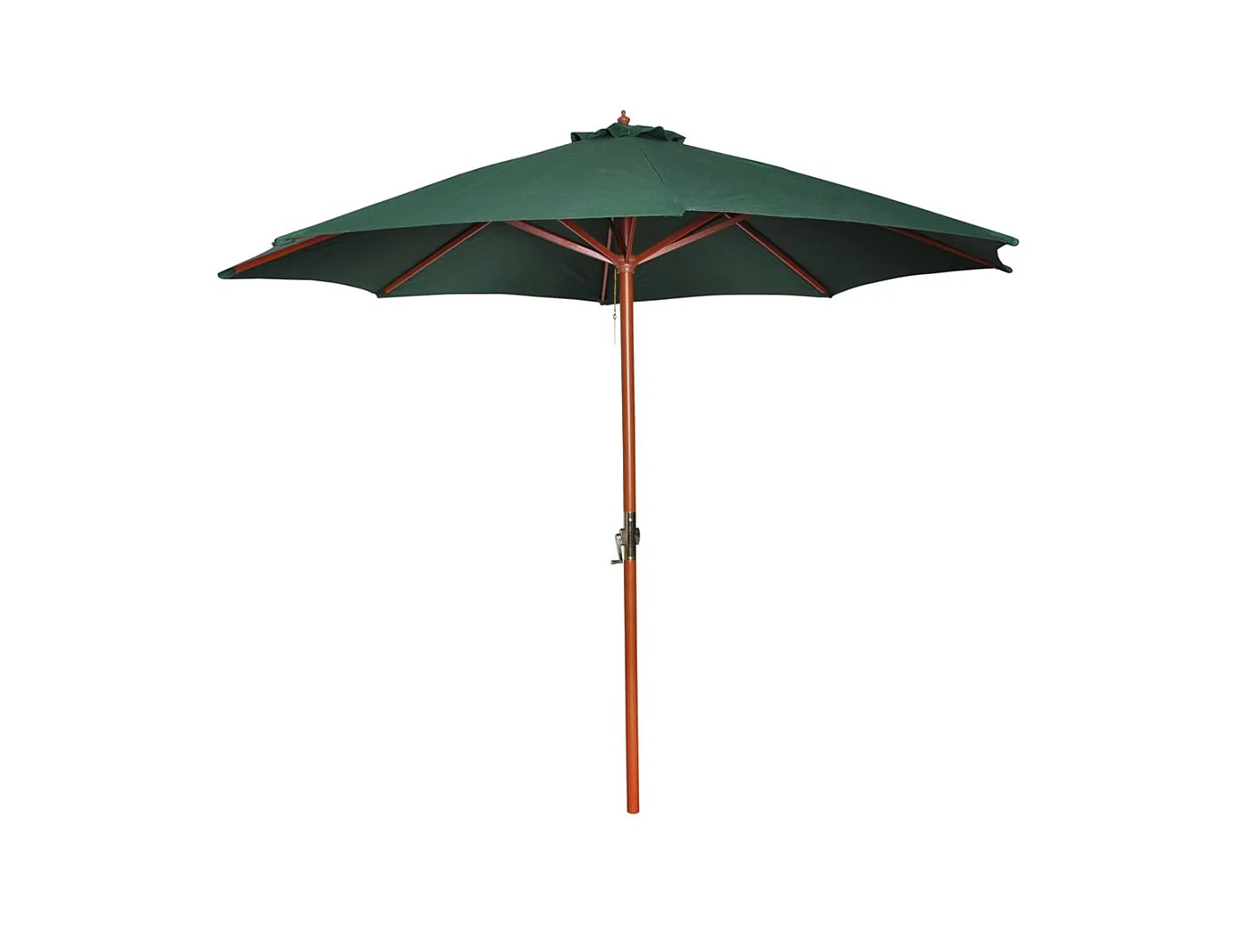 Parasol sur pied toile verte & bois 258cm