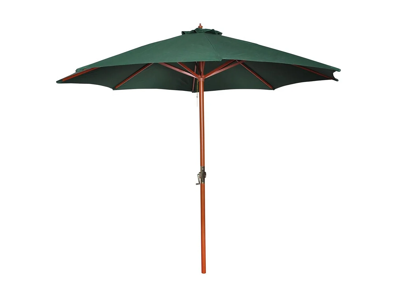 Parasol sur pied toile verte & bois 258cm