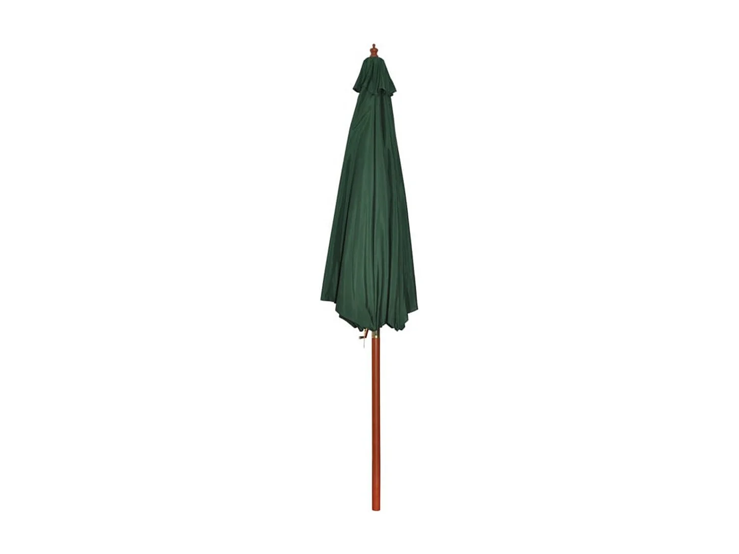 Parasol sur pied toile verte & bois 258cm