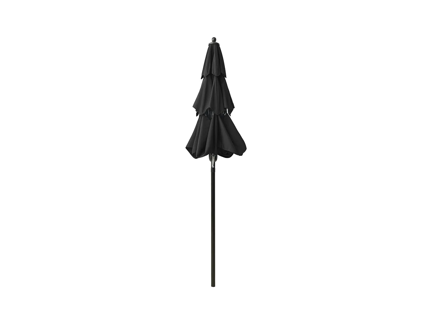 Parasol à 3 niveaux avec mât en aluminium Noir 2 m