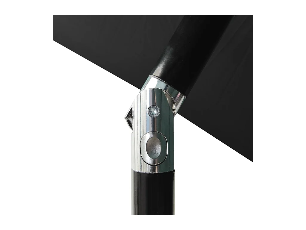 Parasol à 3 niveaux avec mât en aluminium Noir 2 m
