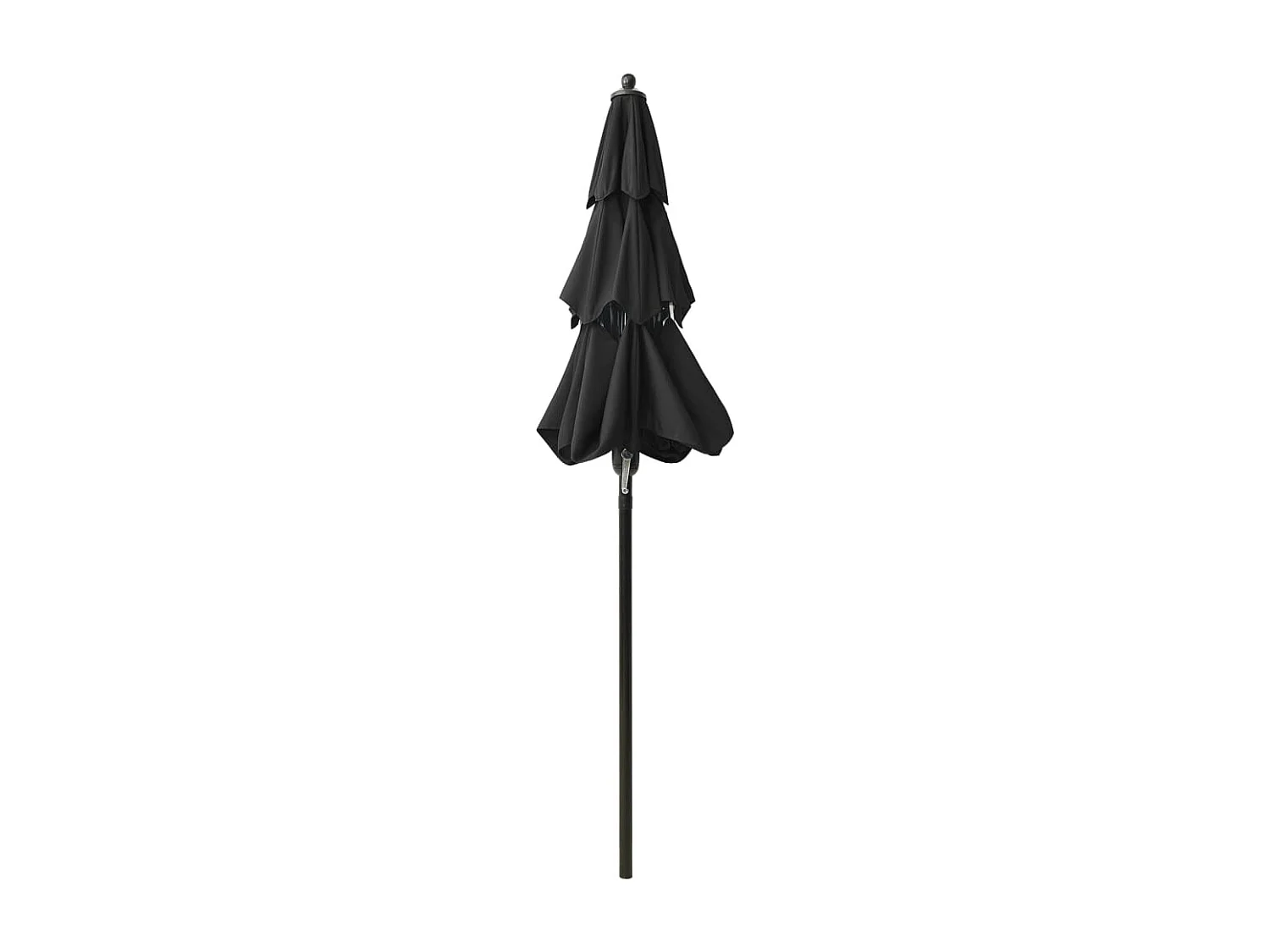 Parasol à 3 niveaux avec mât en aluminium Noir 2 m