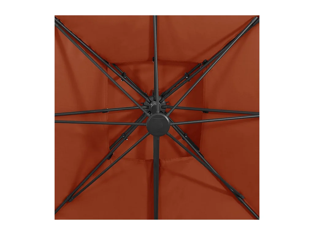 Parasol déporté à double toit 300x300 Terre cuite