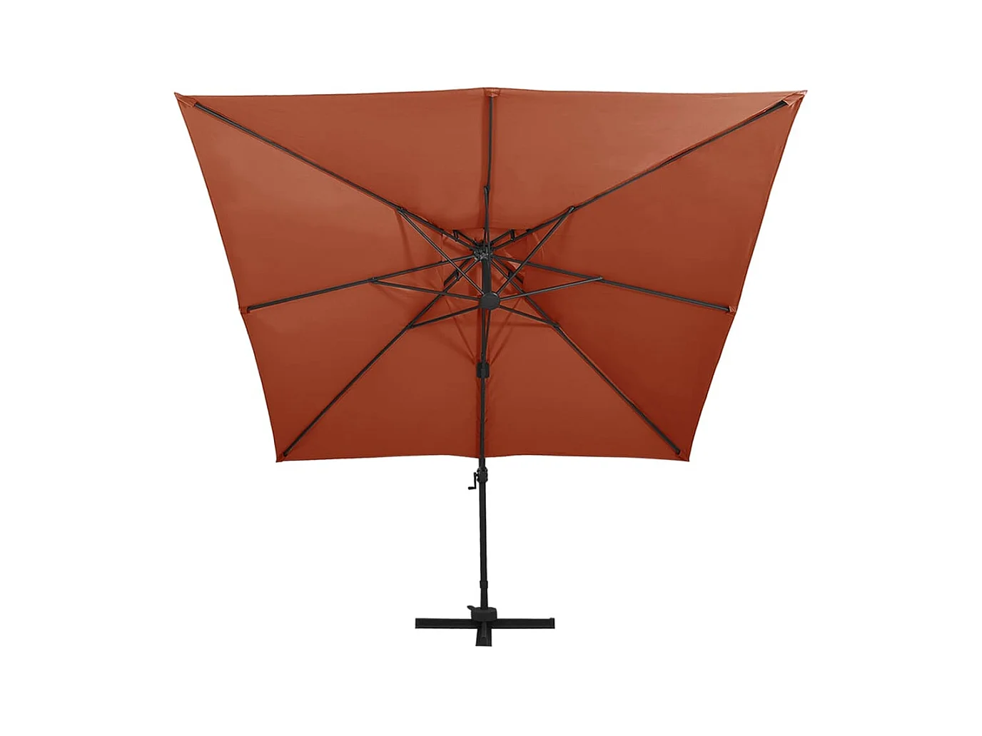 Parasol déporté à double toit 300x300 Terre cuite