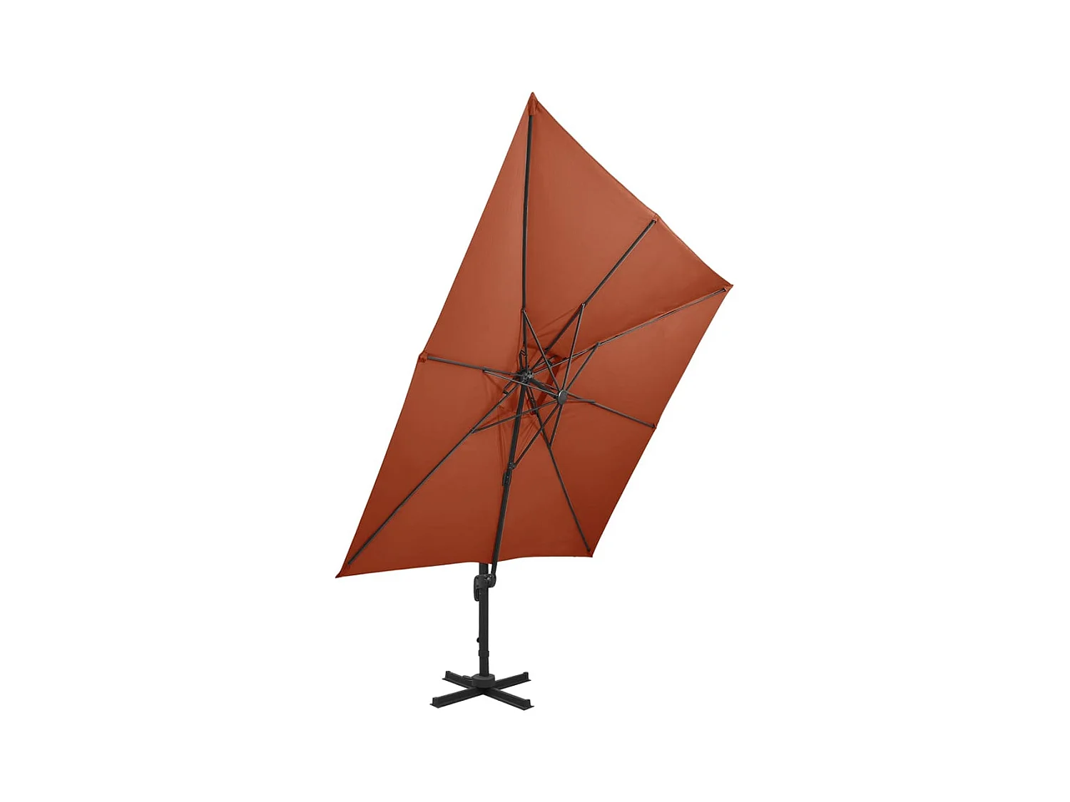 Parasol déporté à double toit 300x300 Terre cuite