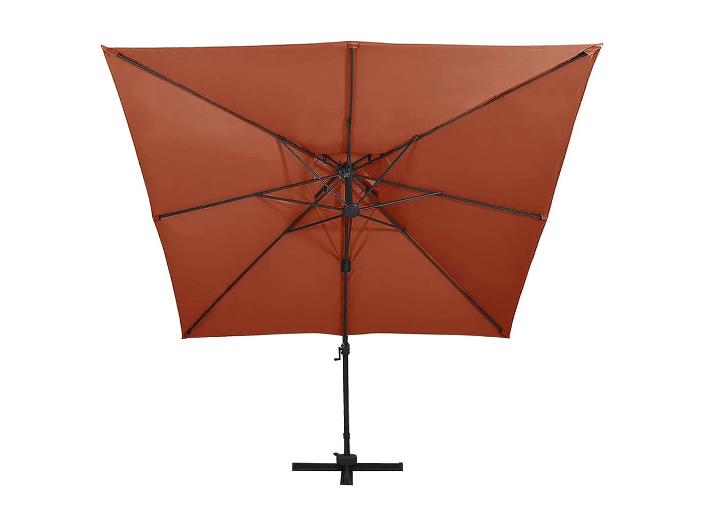 Parasol déporté à double toit 300x300 Terre cuite