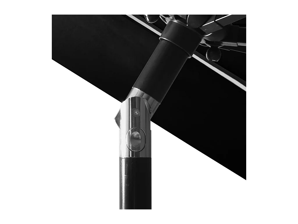Parasol à 3 niveaux avec mât en aluminium Noir 3 m