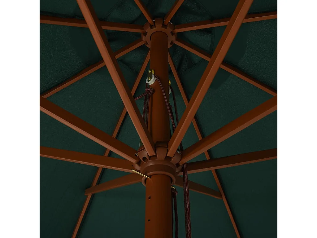 Parasol avec mât en bois 330cm Vert