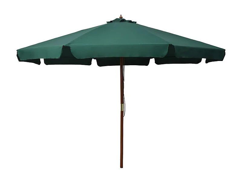 Parasol avec mât en bois 330cm Vert