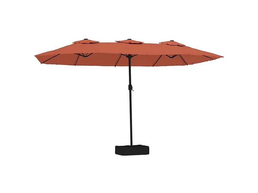 Parasol à double tête avec LED terre cuite 449x245