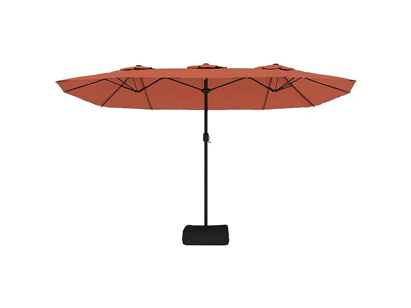Parasol à double tête avec LED terre cuite 449x245
