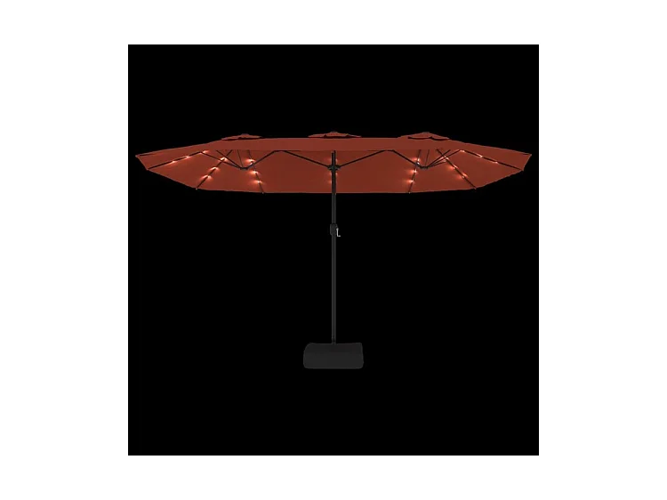 Parasol à double tête avec LED terre cuite 449x245