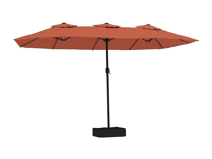 Parasol à double tête avec LED terre cuite 449x245
