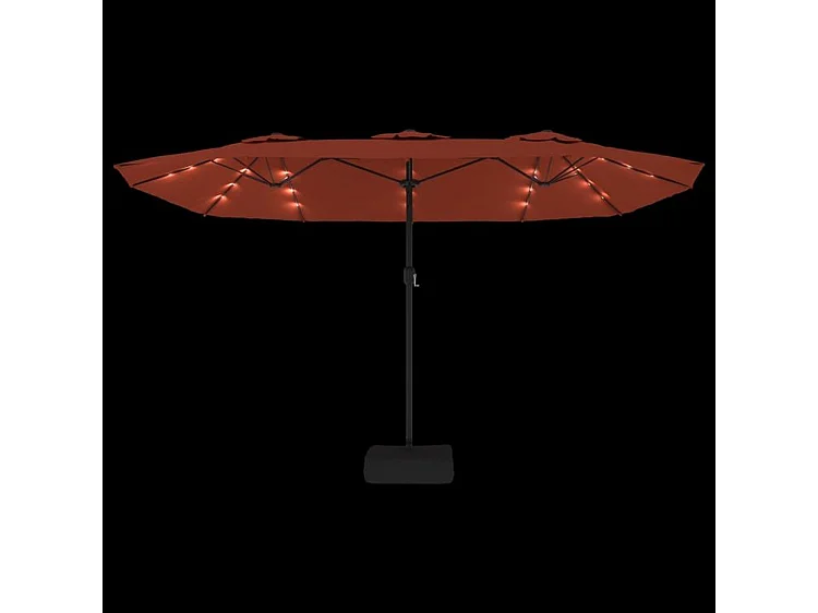 Parasol à double tête avec LED terre cuite 449x245