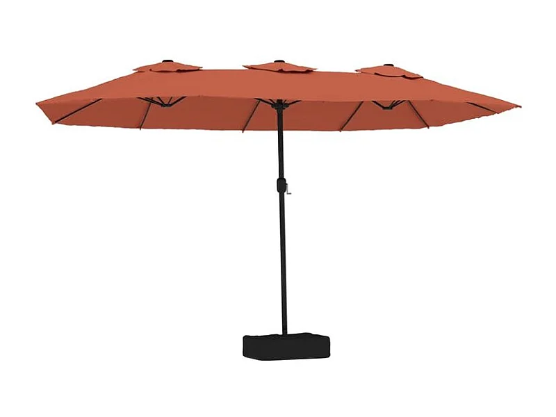 Parasol à double tête avec LED terre cuite 449x245
