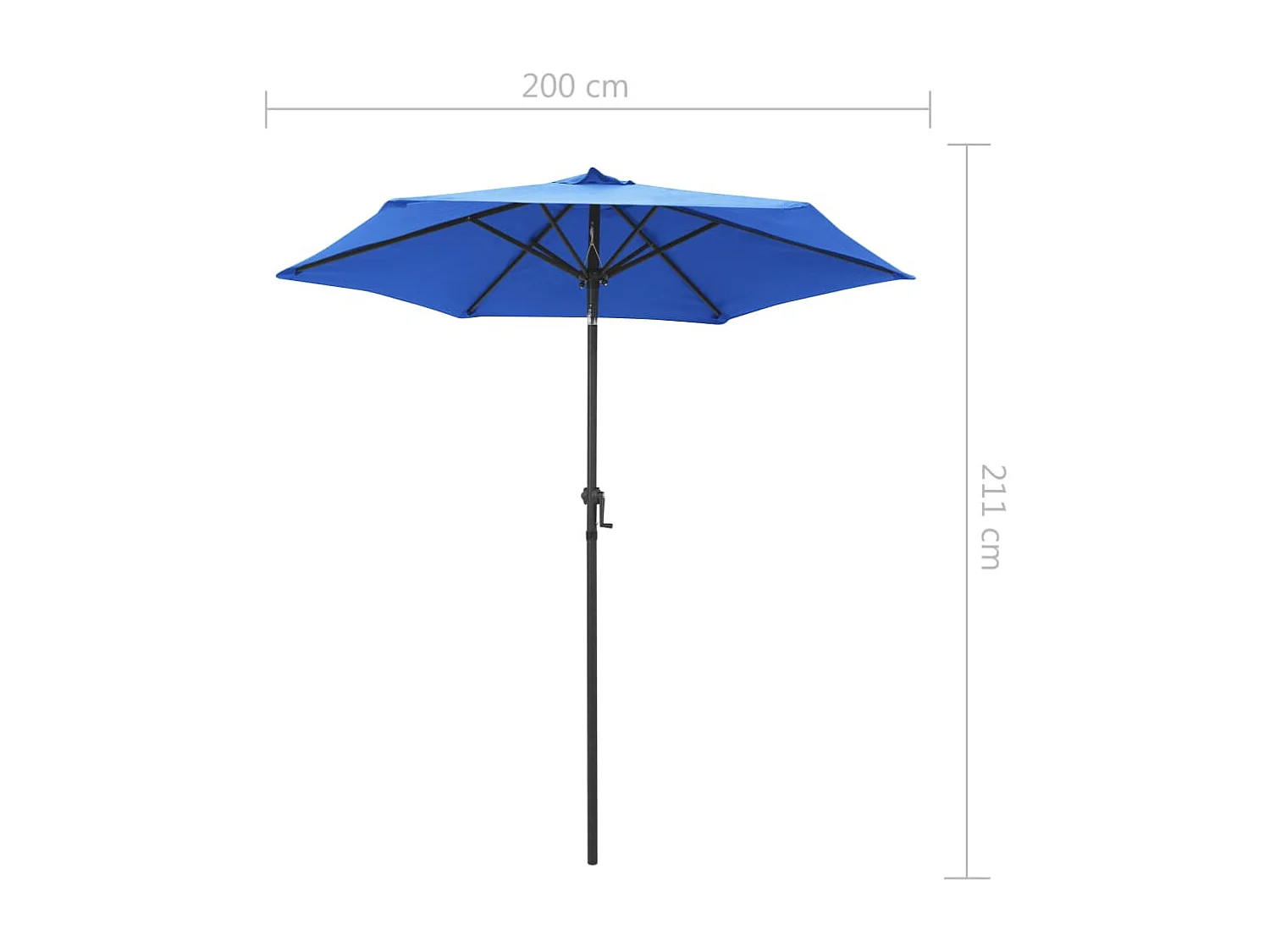 Parasol Bleu 200x211 Aluminium