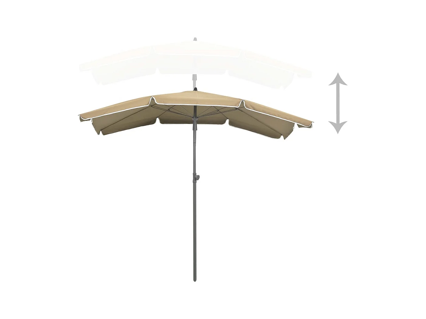 Parasol de jardin avec mât 200x130 Taupe