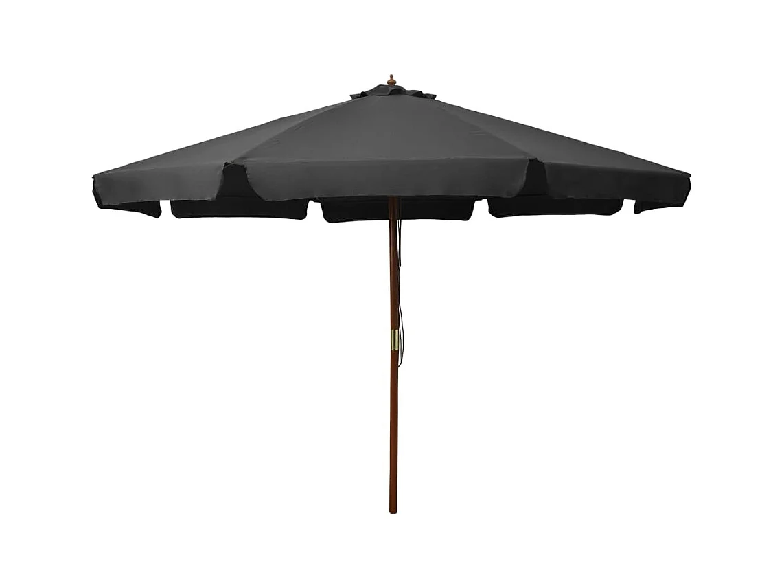 Parasol avec mât en bois 330cm Anthracite