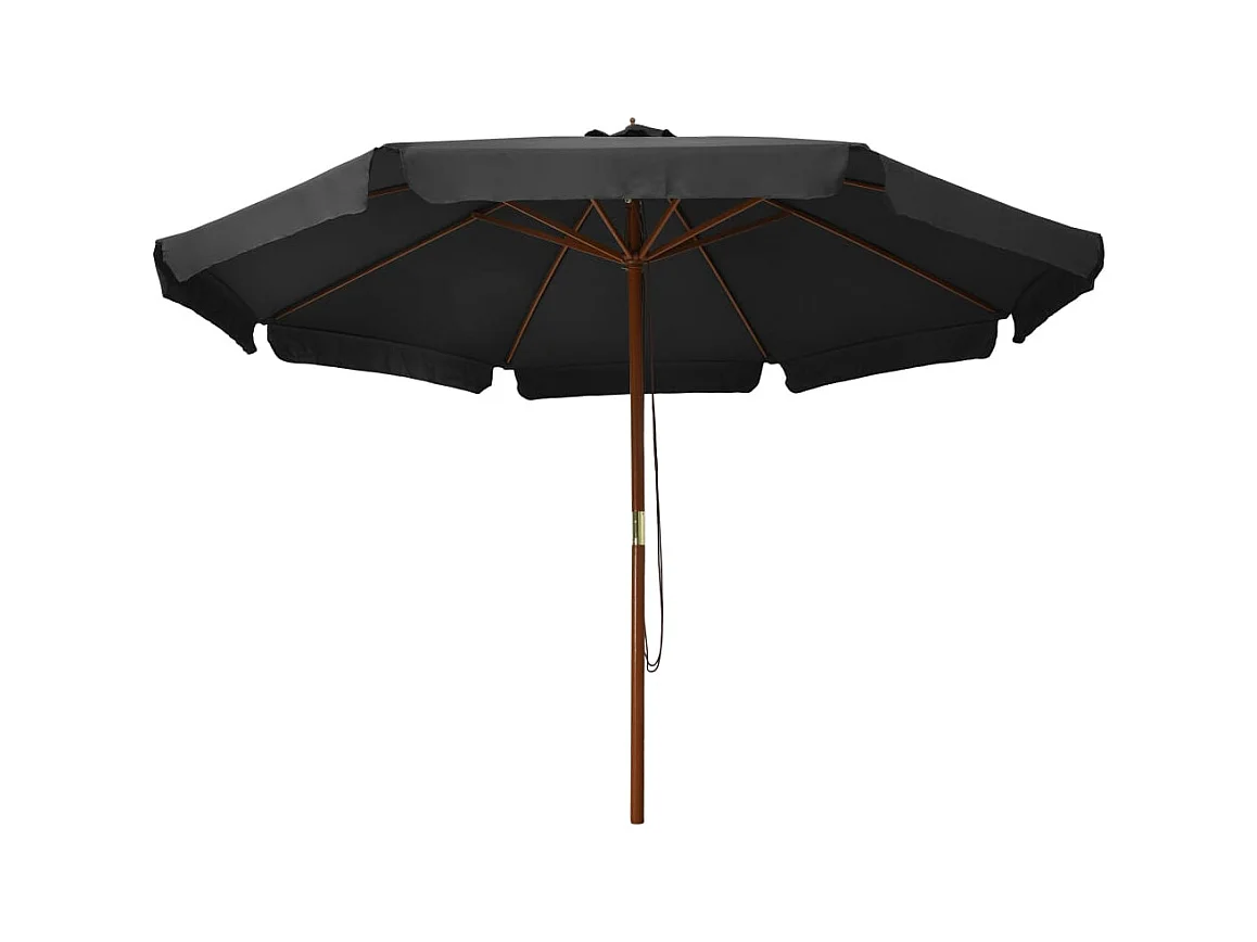 Parasol avec mât en bois 330cm Anthracite